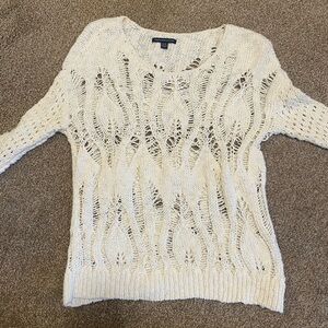 American Eagle Outfitters Cream Knit Sweater